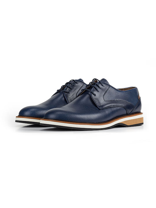 Vikato Men's Leather Casual Shoes Blue