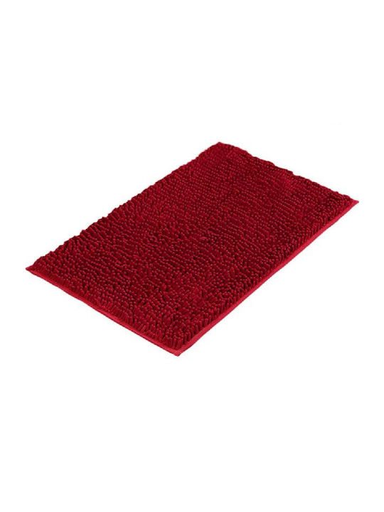 Sidirela Rutschfest Badematte Synthetisch,Polyester/Cotton/Leather Rechteckig Ε-2267 Bordeaux 50x80cm