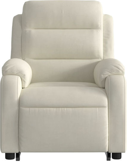 Relaxsessel Friseurwaschbecken mit Fußhocker Samt Cream 75x92.5x100cm