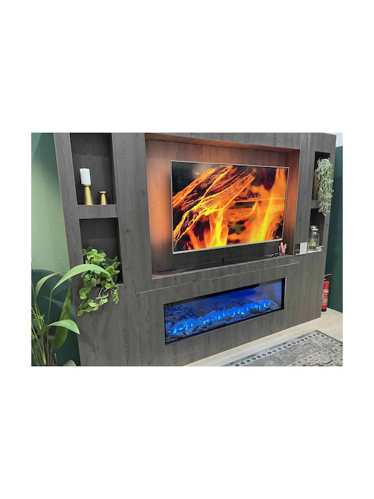 Faber Wall Mounted Electric Fireplace 2000W 121x80cm Black