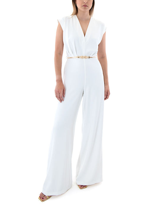 Twenty 29 Women's Sleeveless Jumpsuit Ecru