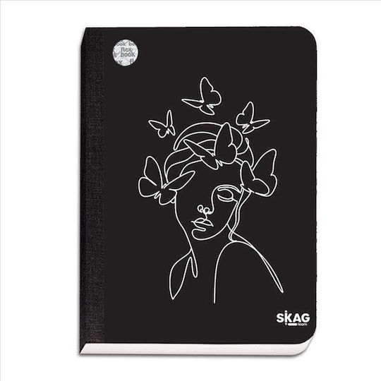 Skag Τετράδιο Ριγέ Α4 2 Θεμάτων Λινόδετο Black & White (Διάφορα Σχέδια)