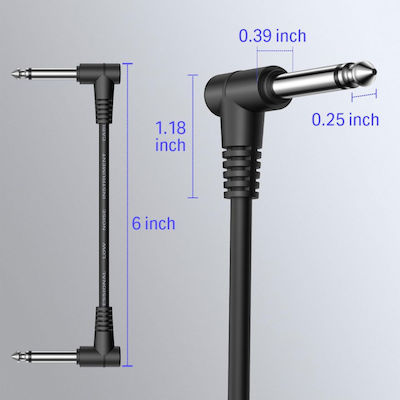 Donner Cable 6.3mm male - 6.3mm male 0.15m 6τμχ (EC-1048)