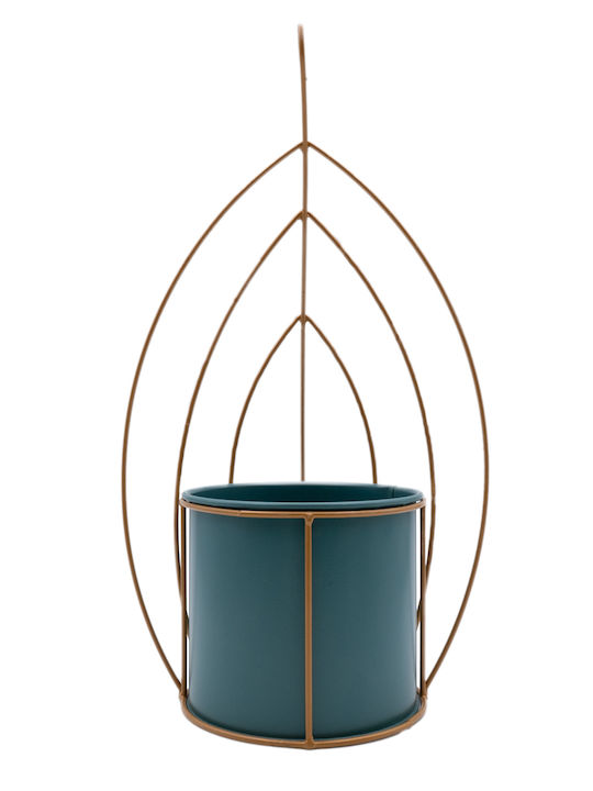 Uncle George Planter Metal Green 23x23x40.5cm.