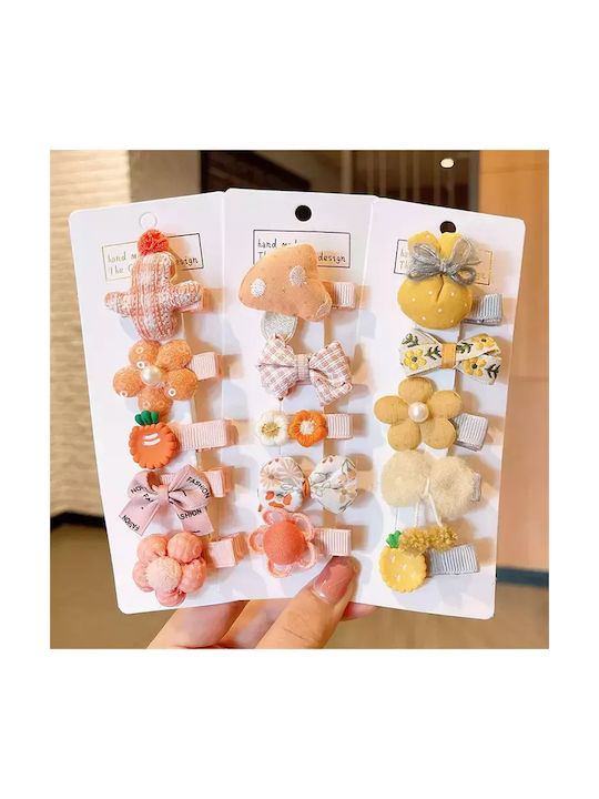 Set of Kids Hair Clips with Hair Clip in Orange Color 5pcs