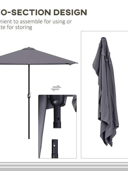 Hanging Circular Aluminum Grey Parasol F2.3xH2.45m