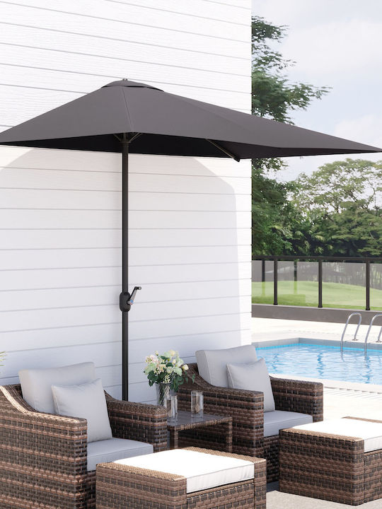 Hanging Circular Aluminum Grey Parasol F2.3xH2.45m