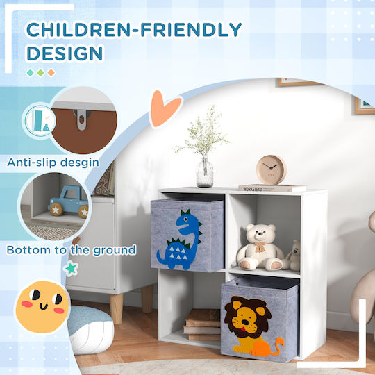 Kinderregal Wandhalterung Weiß 61,8x29,9x61,8cm