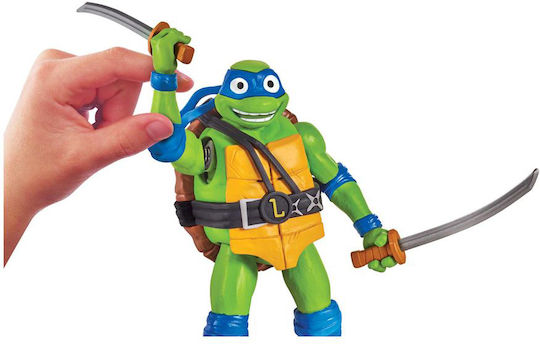 Фигура за Действие Mutant Mayhem Movie Deluxe Ninja Shouts Костенурките нинджа (Teenage Mutant Ninja Turtles) със звуци Леонардо за 4+ години Години 14см.