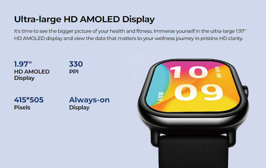 Zeblaze GTS 3 Pro 46mm Smartwatch with Heart Rate Monitor (Black)