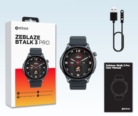 Zeblaze Btalk 3 Pro Smartwatch with Heart Rate Monitor (Gray)