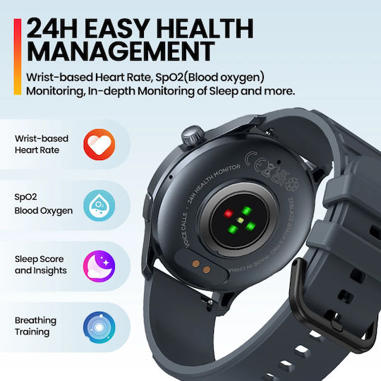 Zeblaze Btalk 3 Pro Smartwatch mit Pulsmesser (Gray)