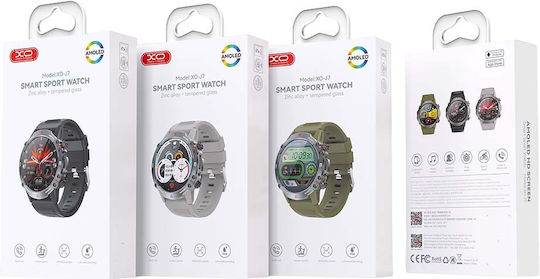 XO J7 Smartwatch με Παλμογράφο (Γκρι)