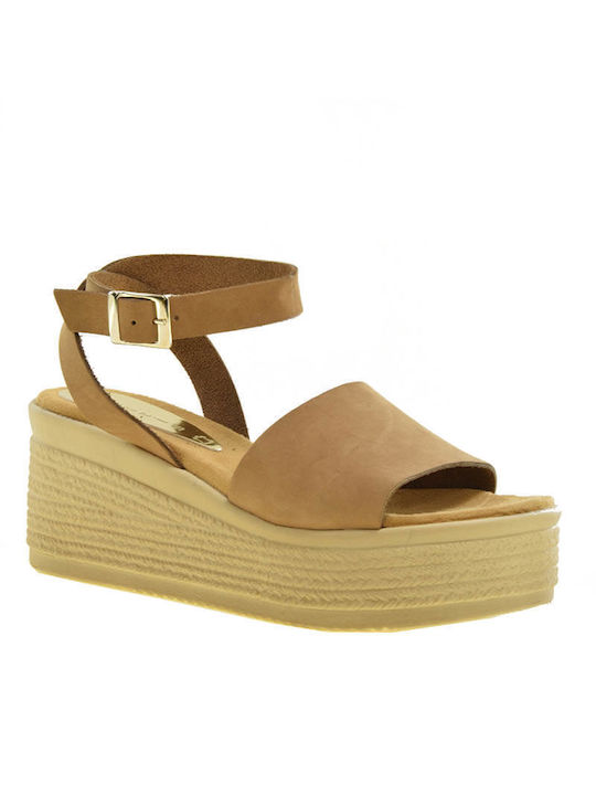 Damen Sandalen Piedini 34 camel Leder