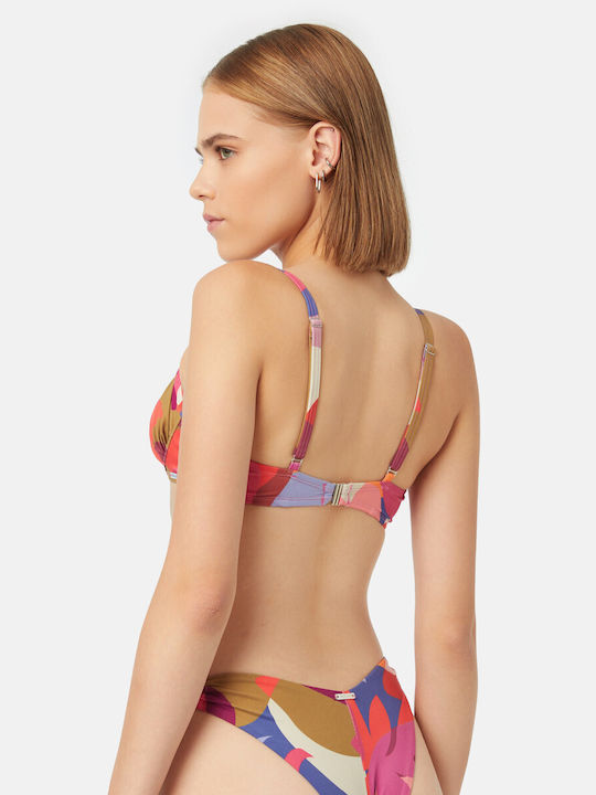 Minerva Underwire Triangle Bikini Top with Adjustable Straps Multicolour