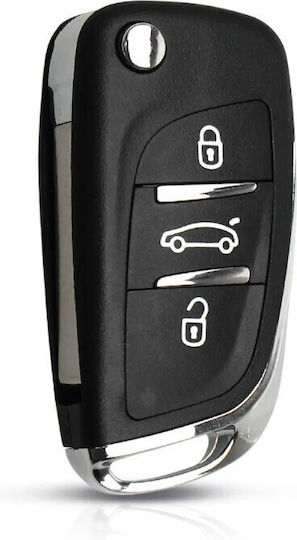 Klappbar mit 3 Tasten für Peugeot / Renault
