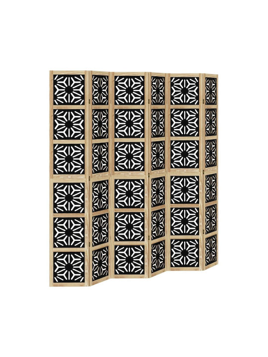 vidaXL Decorativ Paravan Lemn cu 6 Panouri 210x220cm
