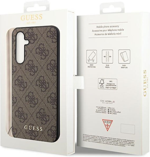 Guess Back Cover Plastic / Leather Brown (Galaxy S23 FE)