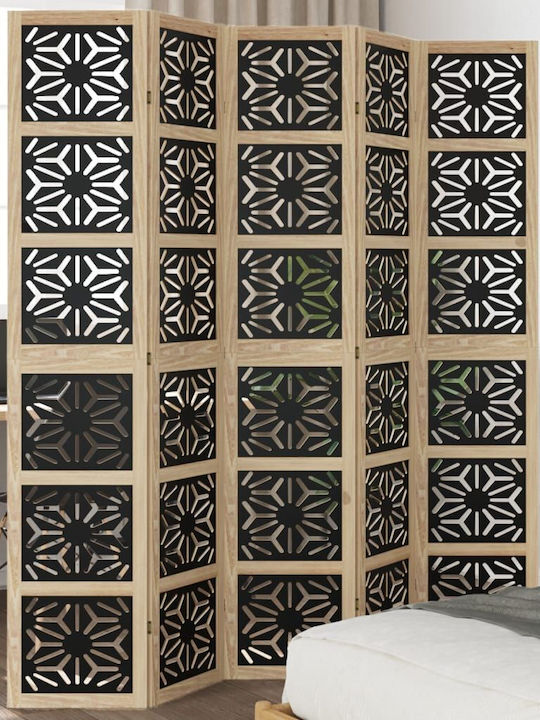 vidaXL Decorativ Paravan Lemn cu 5 Panouri 175x200cm