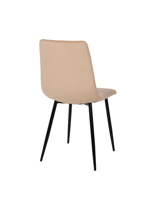 Latrell Dining Room Velvet Chair Ecru 43x54x88cm 4pcs