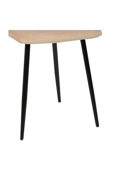Latrell Dining Room Velvet Chair Ecru 43x54x88cm 4pcs
