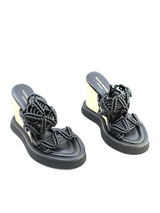 Δερματινες Μαυρες Πλατφορμες Paloma Barcelo Musa 0822681 Napa Silk Black