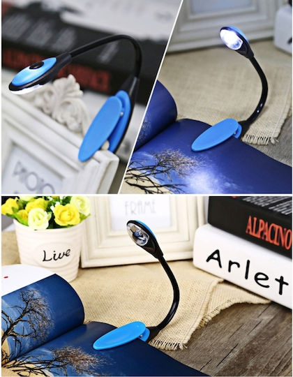 LED Светлина за Книга с Щипка Бял