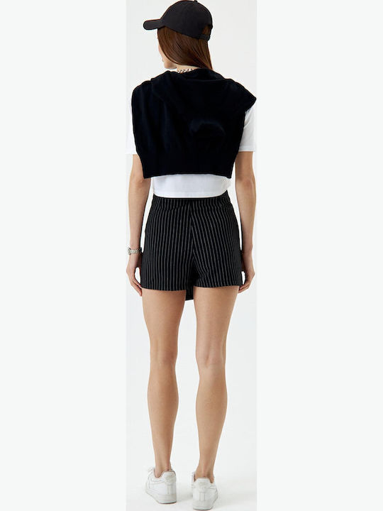 Sinell Damen Shorts Rock Kurz Streifen Schwarz