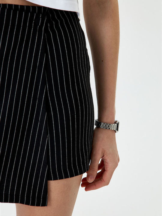 Sinell Damen Shorts Rock Kurz Streifen Schwarz
