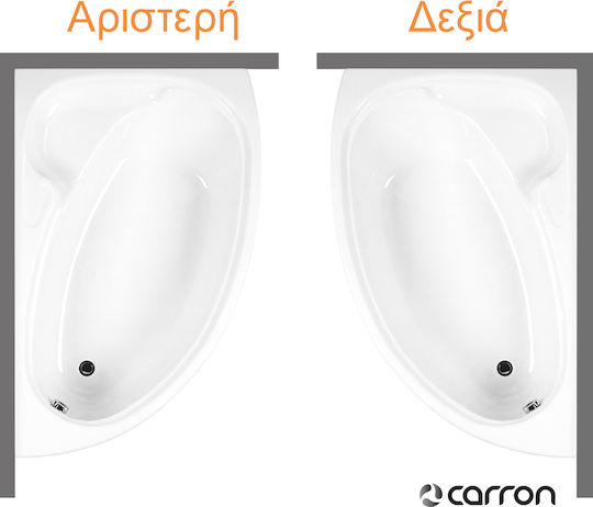 Carron Bathrooms Dove Crn Лява гърба на ваната Акрил с хидромасаж 155x95см Carron Bathrooms Dove Crn Лява гърба на ваната Акрил с хидромасаж 155x95см