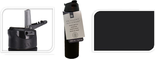 Excellent Houseware Flasche Wasser Kunststoff mit Schraubverschluss Gray
