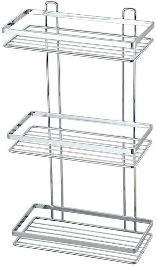 Estia Elegant Стенен Рафт за баня Inox с 3 рафта 25.1x12.5x46см Сребриста