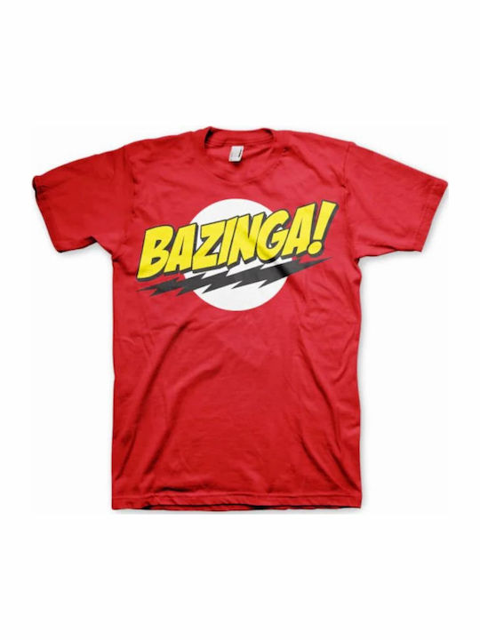 Hybris The Big Bang Theory Bazinga T-shirt σε Κόκκινο χρώμα Hybris The Big Bang Theory Bazinga T-shirt σε Κόκκινο χρώμα