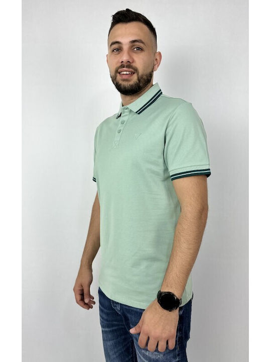 Guess Bluza pentru bărbați cu mâneci scurte Polo Verde
