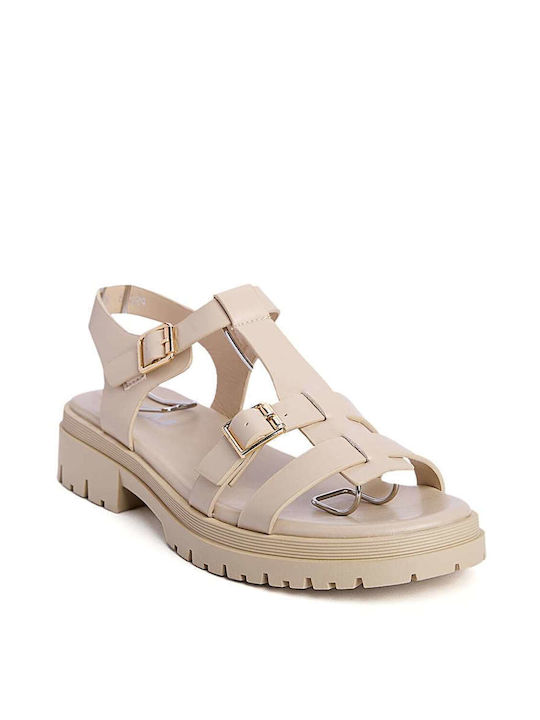 Keep Fred Women's Flat Sandals in Beige Color