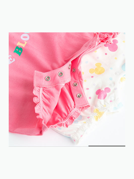 Cool Club Minnie Mouse Set Babystrampler Kurzärmelig Weiß 2Stück