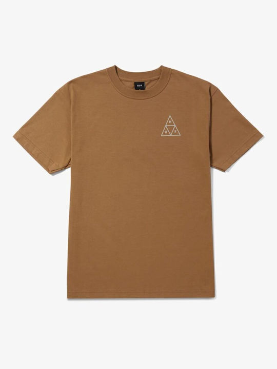 HUF Set Triple Triangle Men's Short Sleeve T-shirt Camel