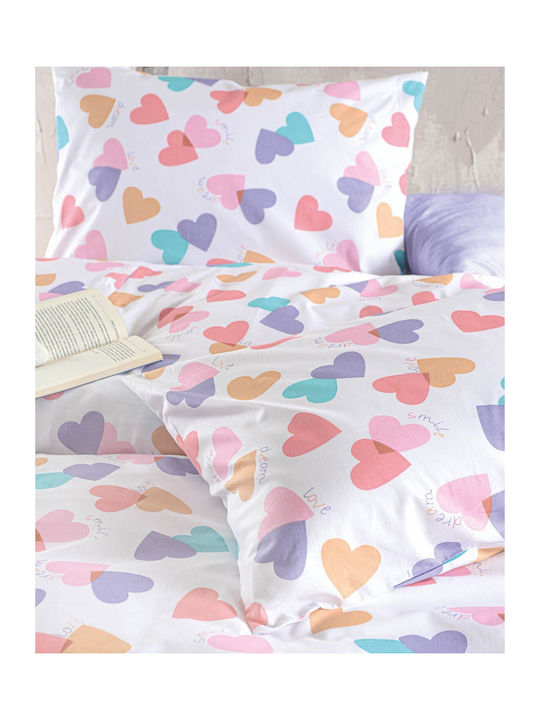 Rythmos Duvet Cover Set Cotton Single with Pillowcase 160x250 Zoey Multi