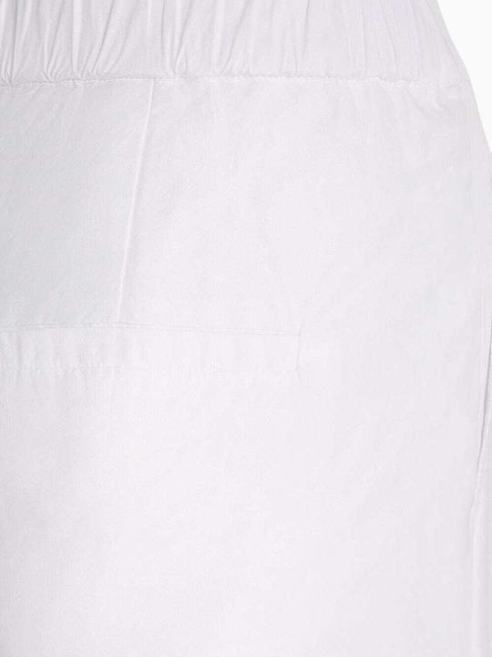 Damen Stoff Capri Hose White
