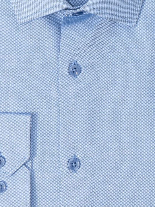 Long-sleeved Cotton Shirt Light Blue