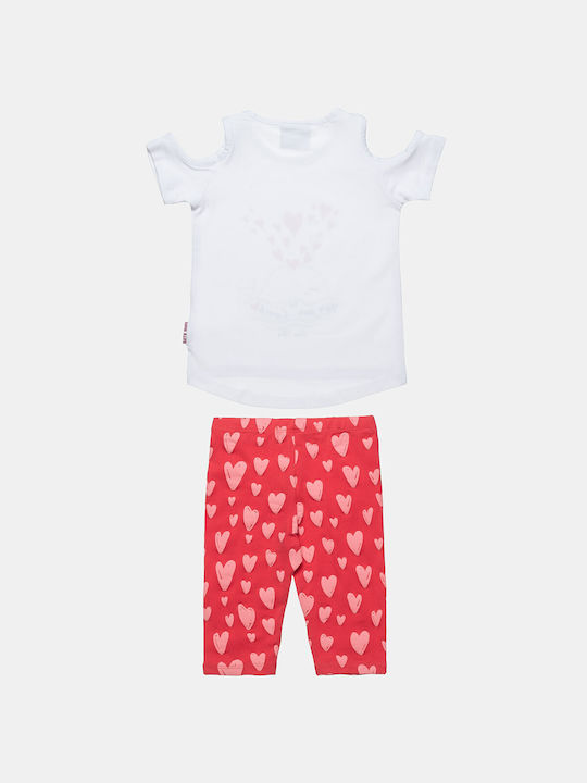 Alouette Kinder Set mit Leggings Sommer 2Stück Weiß Five Star