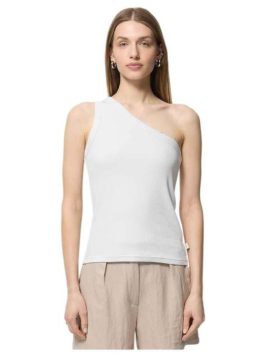 Γυναικεία Μπλούζα Βαμβακερή Off-Shoulder με έναν Ώμο Λευκή