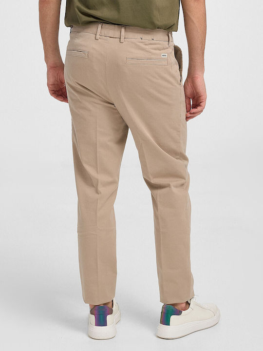 Hugo Boss Pantaloni pentru bărbați Chino Elastice cu Croială Slim Beige