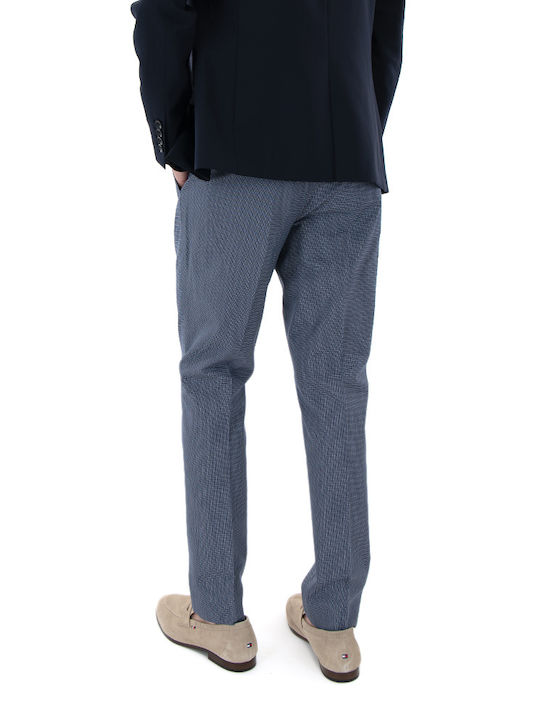 Trousers in Slim Fit White- Blue
