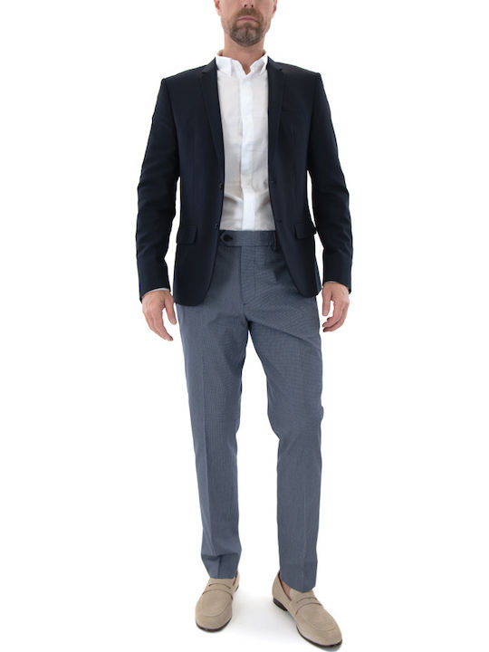Trousers in Slim Fit White- Blue
