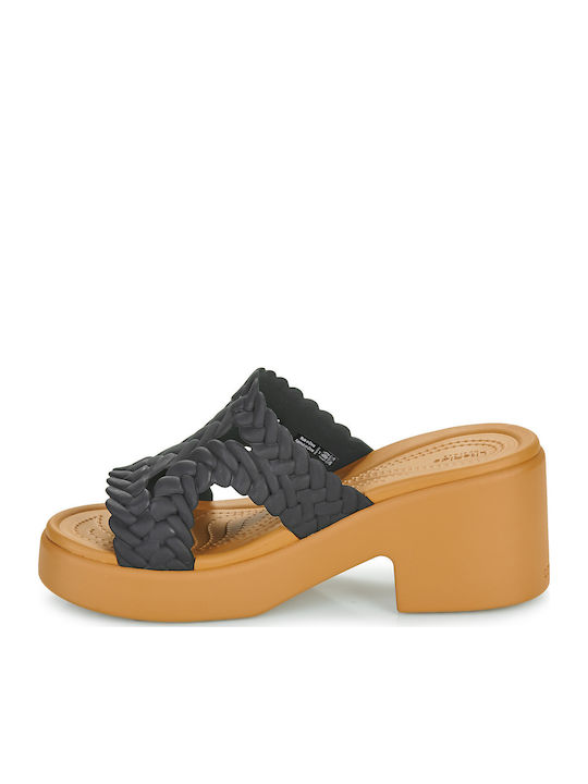 Brooklyn Woven Mules with Low Heel in Black Color