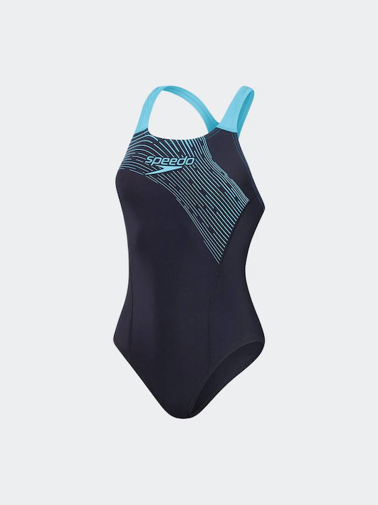 Speedo Medley Logo One-Piece Swimsuit Navy Blue