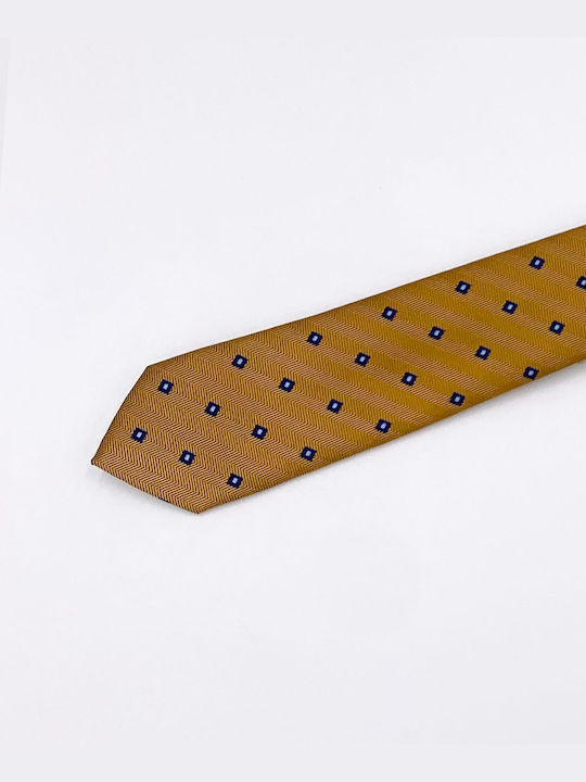 Dash&Dot Men's Tie Printed in Yellow Color