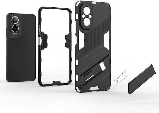 Realme C67 4g Global Punk Armor 2 In 1 Pc + Tpu Phone Case Holder Black