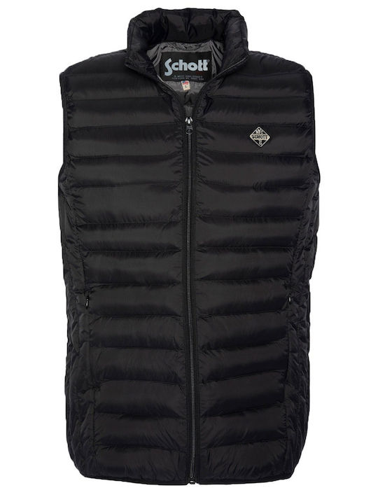 Schott Men's Sleeveless Puffer Jacket Black